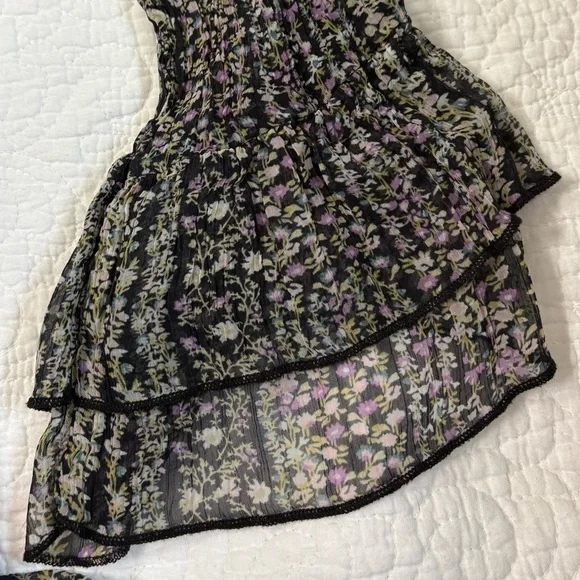 Sundance Sheer Floral Tunic Dress | Tiered Boho Peasant Top | Women’s XL - Picture 4 of 8